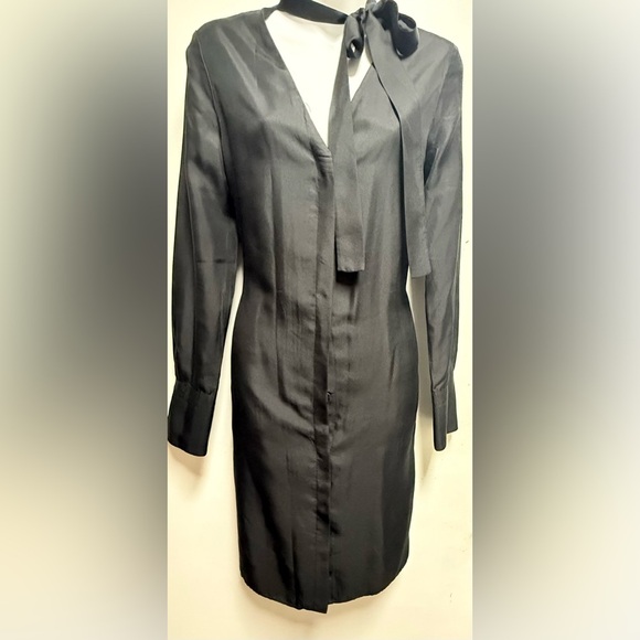 Rag & Bone Black Long Sleeve Halter Sheath Dress - Picture 4 of 8